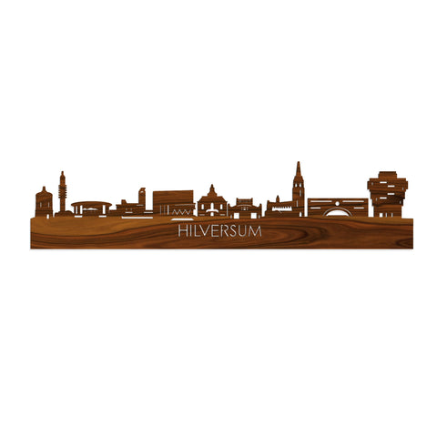 Skyline Hilversum Palissander houten cadeau decoratie relatiegeschenk van WoodWideCities