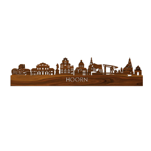 Skyline Hoorn Palissander houten cadeau decoratie relatiegeschenk van WoodWideCities