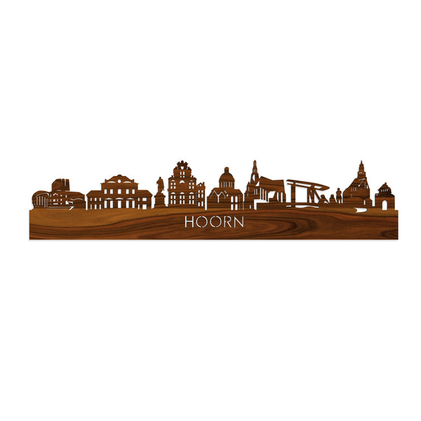 Skyline Hoorn Palissander houten cadeau decoratie relatiegeschenk van WoodWideCities