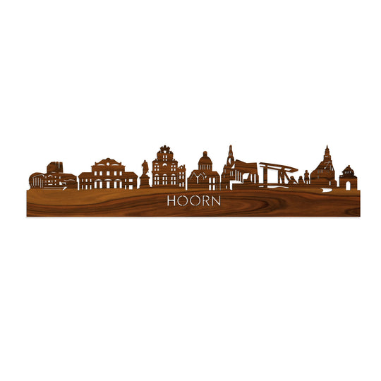 Skyline Hoorn Palissander houten cadeau decoratie relatiegeschenk van WoodWideCities