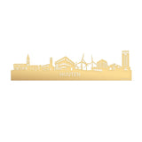 Skyline Houten Metallic Goud gerecycled kunststof cadeau decoratie relatiegeschenk van WoodWideCities
