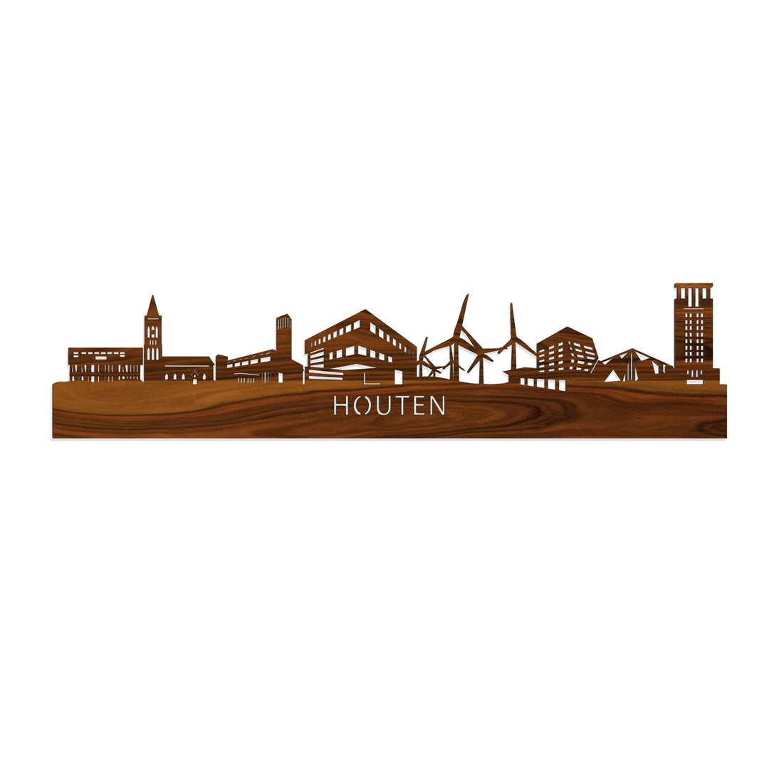 Skyline Houten Palissander houten cadeau decoratie relatiegeschenk van WoodWideCities