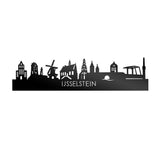 Skyline IJsselstein Zwart glanzend gerecycled kunststof cadeau decoratie relatiegeschenk van WoodWideCities