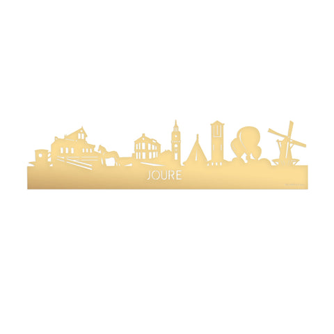 Skyline Joure Metallic Goud gerecycled kunststof cadeau decoratie relatiegeschenk van WoodWideCities