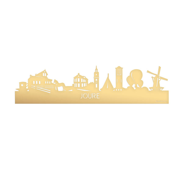 Skyline Joure Metallic Goud gerecycled kunststof cadeau decoratie relatiegeschenk van WoodWideCities