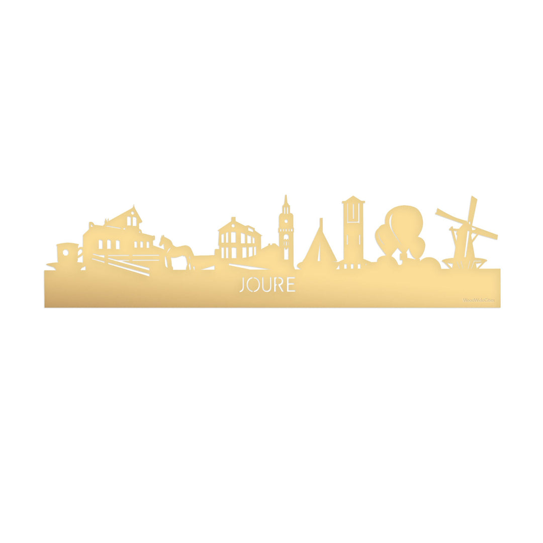 Skyline Joure Metallic Goud gerecycled kunststof cadeau decoratie relatiegeschenk van WoodWideCities