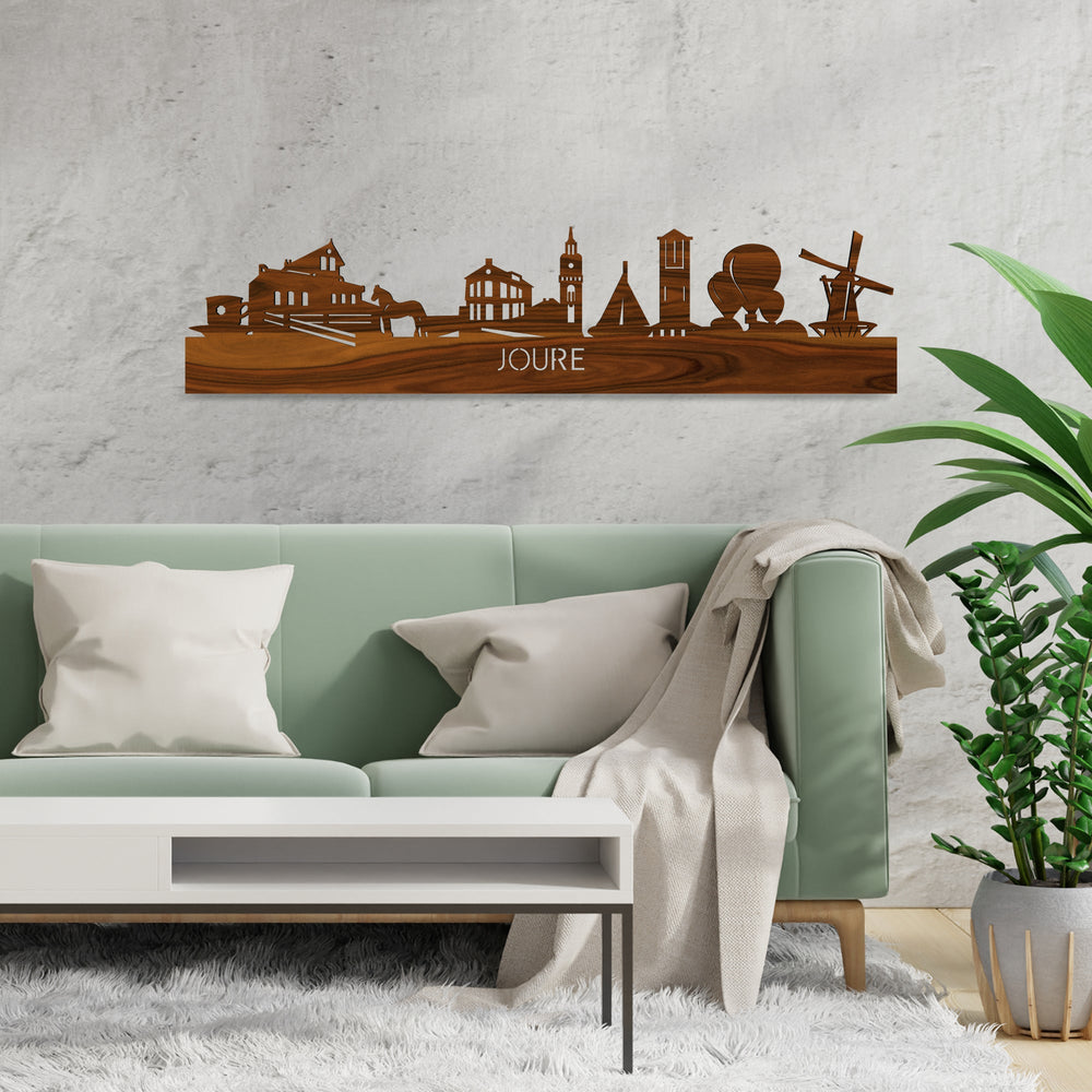 Skyline Joure Palissander houten cadeau decoratie relatiegeschenk van WoodWideCities