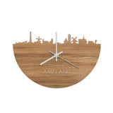Skyline Klok Ameland Eiken Eiken  houten cadeau wanddecoratie relatiegeschenk van WoodWideCities