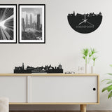 Skyline Klok Amersfoort Black Zwart houten cadeau wanddecoratie relatiegeschenk van WoodWideCities