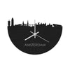 Skyline Klok Amsterdam Black houten cadeau wanddecoratie relatiegeschenk van WoodWideCities