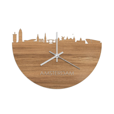 Skyline Clock Amsterdam Oak