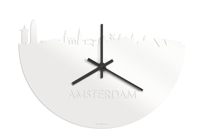 Skyline Klok Amsterdam Wit Glanzend