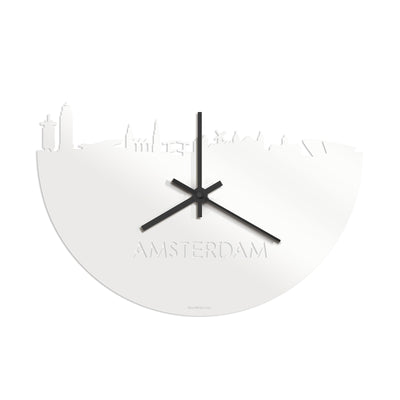 Skyline Clock Amsterdam White Glossy