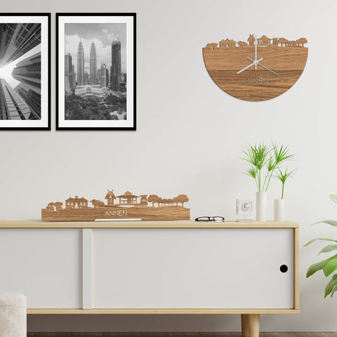 Skyline Klok Annen Eiken houten cadeau wanddecoratie relatiegeschenk van WoodWideCities