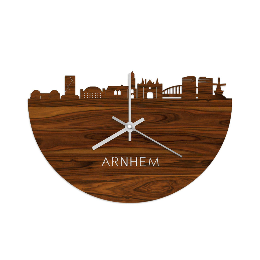 Skyline Klok Arnhem Palissander Palissander  houten cadeau wanddecoratie relatiegeschenk van WoodWideCities