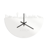 Skyline Klok Assen Wit glanzend gerecycled kunststof cadeau wanddecoratie relatiegeschenk van WoodWideCities