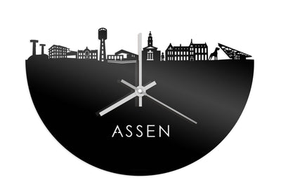 Skyline Klok Assen Zwart Glanzend