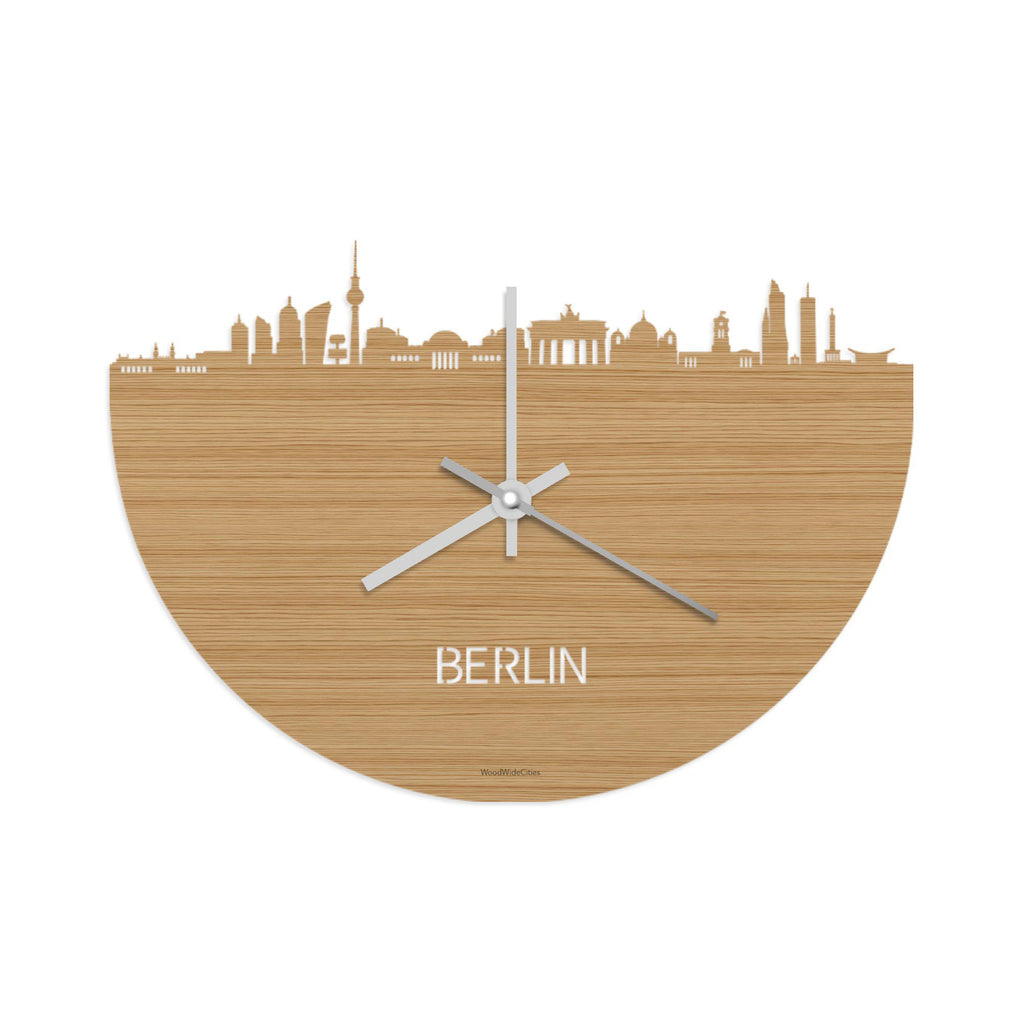 Skyline Klok Berlijn Bamboe houten cadeau decoratie relatiegeschenk van WoodWideCities