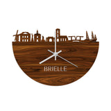 Skyline Klok Brielle Palissander houten cadeau wanddecoratie relatiegeschenk van WoodWideCities