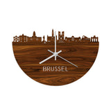 Skyline Klok Brussel Palissander houten cadeau wanddecoratie relatiegeschenk van WoodWideCities