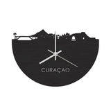 Skyline Klok Curaçao Black houten cadeau wanddecoratie relatiegeschenk van WoodWideCities