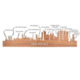 Skyline Klok Den Haag Zwart glanzend gerecycled kunststof cadeau wanddecoratie relatiegeschenk van WoodWideCities