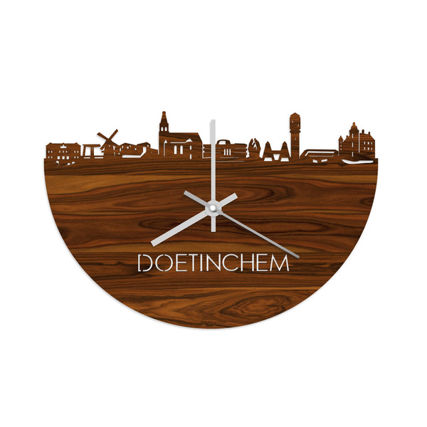 Skyline Klok Doetinchem Palissander houten cadeau wanddecoratie relatiegeschenk van WoodWideCities