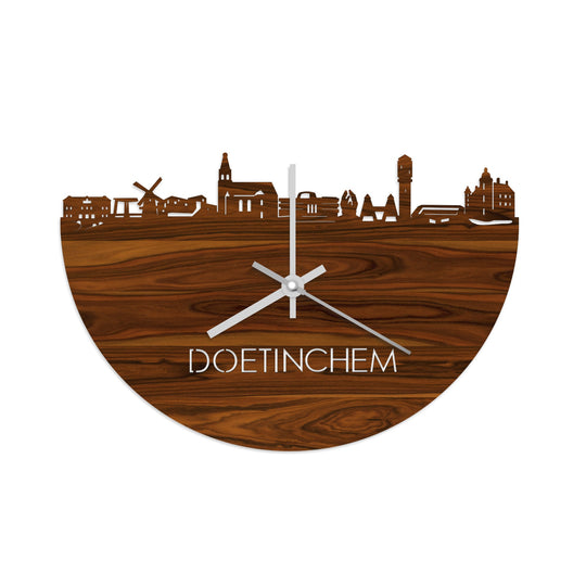 Skyline Klok Doetinchem Palissander houten cadeau wanddecoratie relatiegeschenk van WoodWideCities