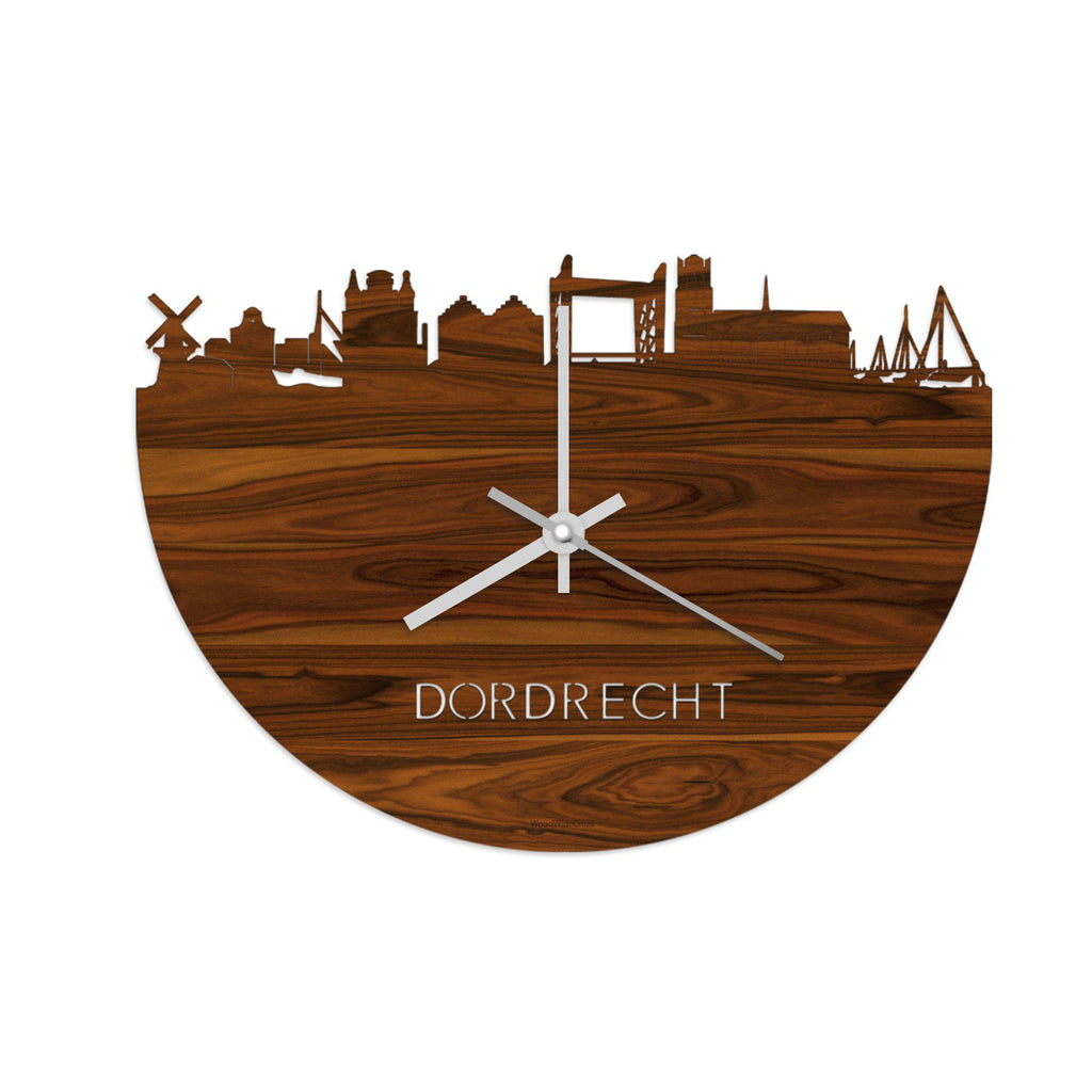 Skyline Klok Dordrecht Palissander houten cadeau decoratie relatiegeschenk van WoodWideCities
