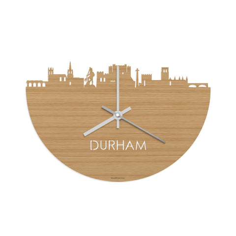 Skyline Klok Durham Bamboe houten cadeau wanddecoratie relatiegeschenk van WoodWideCities