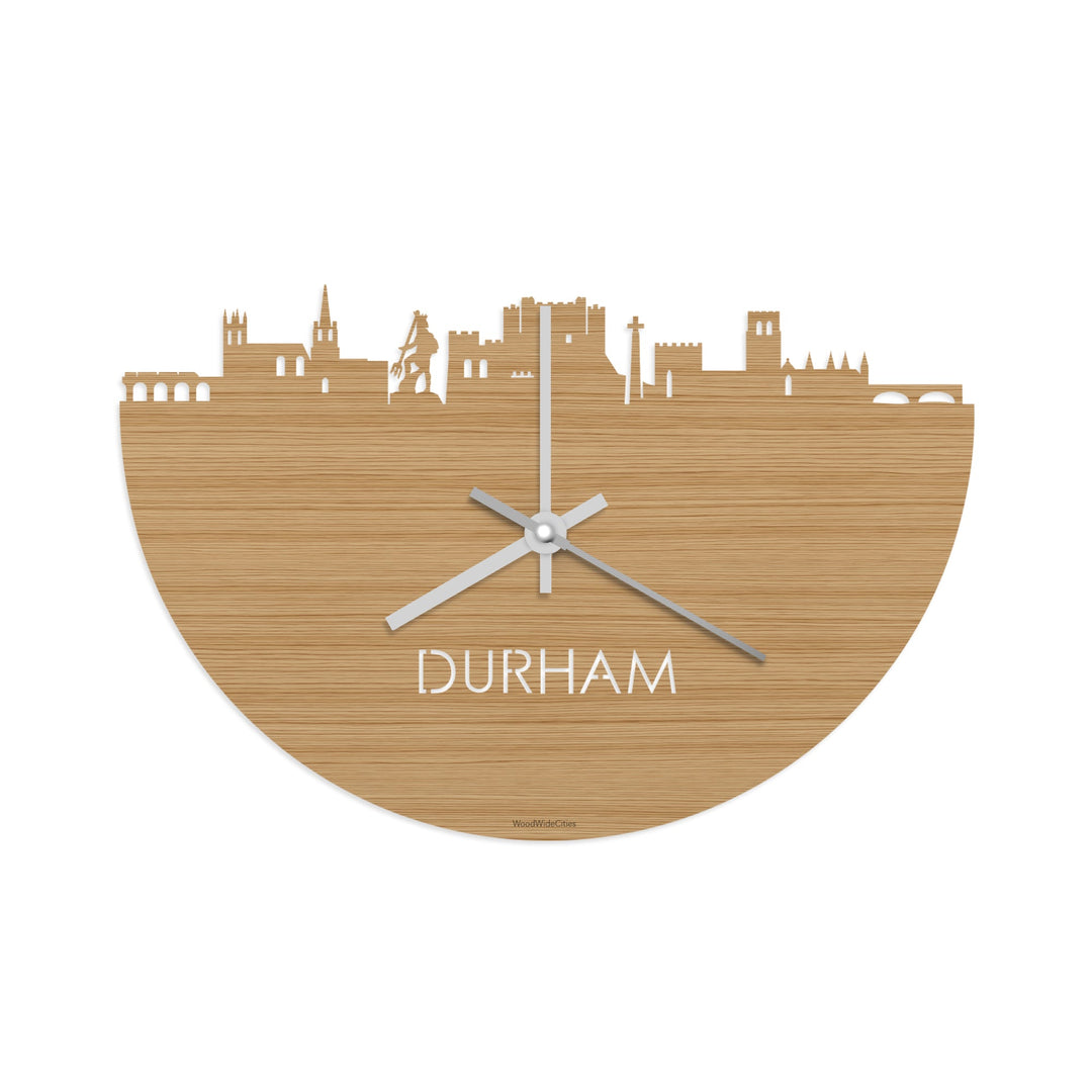 Skyline Klok Durham Bamboe houten cadeau wanddecoratie relatiegeschenk van WoodWideCities