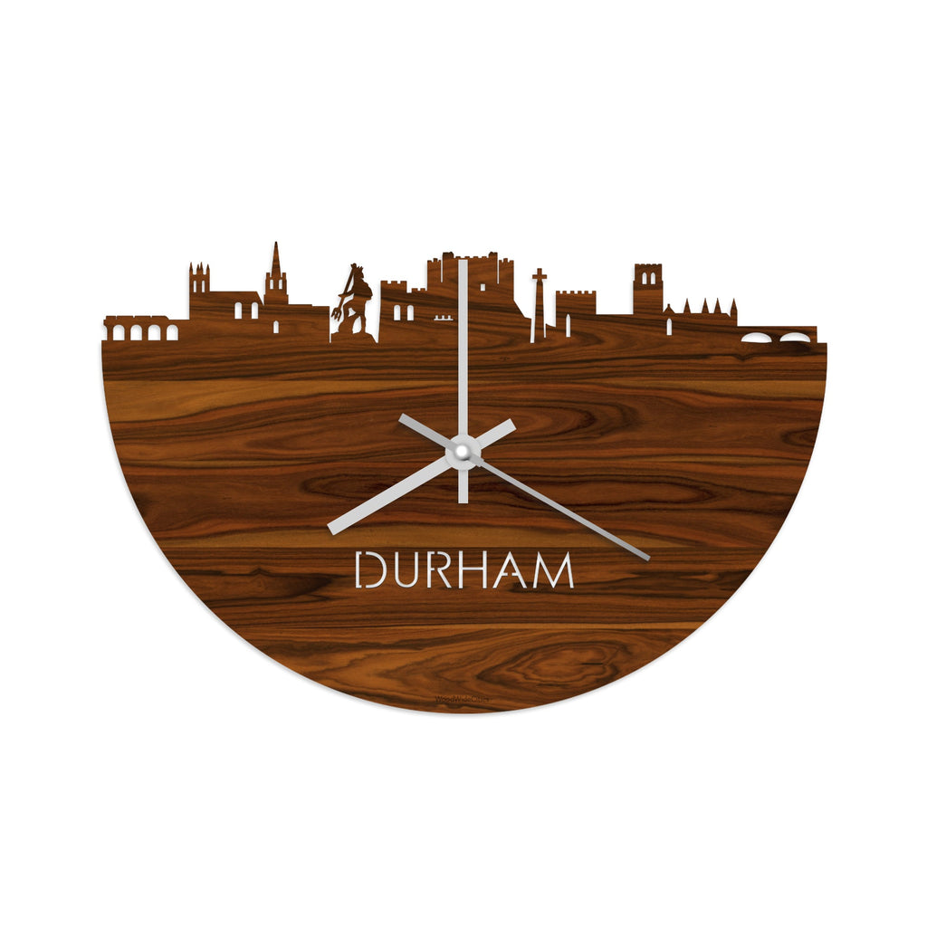 Skyline Klok Durham Palissander houten cadeau wanddecoratie relatiegeschenk van WoodWideCities