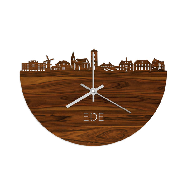 Skyline Klok Ede Palissander houten cadeau wanddecoratie relatiegeschenk van WoodWideCities