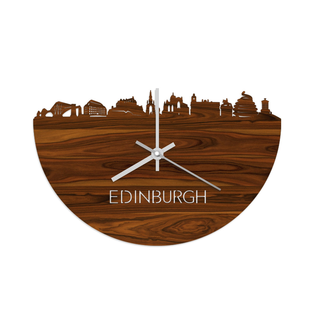Skyline Klok Edinburgh Palissander houten cadeau wanddecoratie relatiegeschenk van WoodWideCities