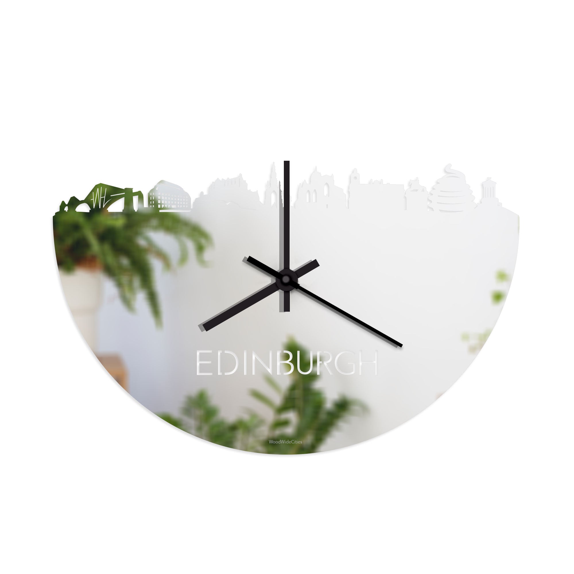 Skyline Klok Edinburgh Spiegel gerecycled kunststof cadeau decoratie relatiegeschenk van WoodWideCities