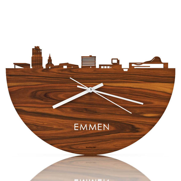 Skyline Klok Emmen Palissander Palissander houten cadeau wanddecoratie relatiegeschenk van WoodWideCities