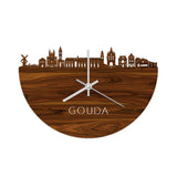 Skyline Klok Gouda Palissander houten cadeau wanddecoratie relatiegeschenk van WoodWideCities