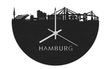 Skyline Clock Hamburg Black