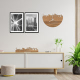 Skyline Klok Hamburg Eiken houten cadeau wanddecoratie relatiegeschenk van WoodWideCities