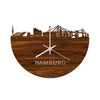 Skyline Klok Hamburg Palissander houten cadeau wanddecoratie relatiegeschenk van WoodWideCities