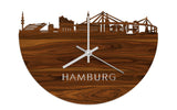 Skyline Clock Hamburg Rosewood