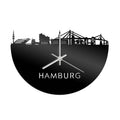 Skyline Clock Hamburg Black Glossy