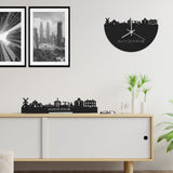 Skyline Klok Harderwijk Black Zwart houten cadeau wanddecoratie relatiegeschenk van WoodWideCities