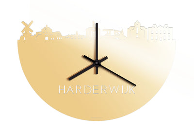 Skyline Clock Harderwijk Gold Metallic