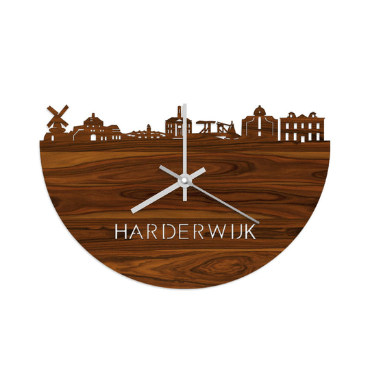 Skyline Klok Harderwijk Palissander houten cadeau wanddecoratie relatiegeschenk van WoodWideCities