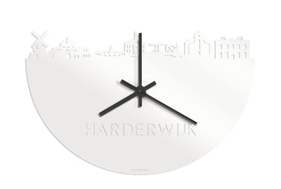 Skyline Clock Harderwijk White Glossy
