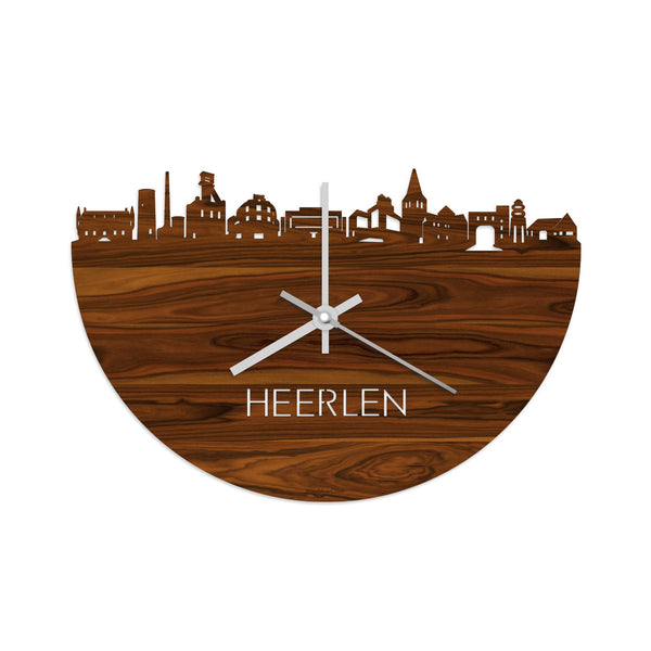 Skyline Klok Heerlen Palissander houten cadeau wanddecoratie relatiegeschenk van WoodWideCities