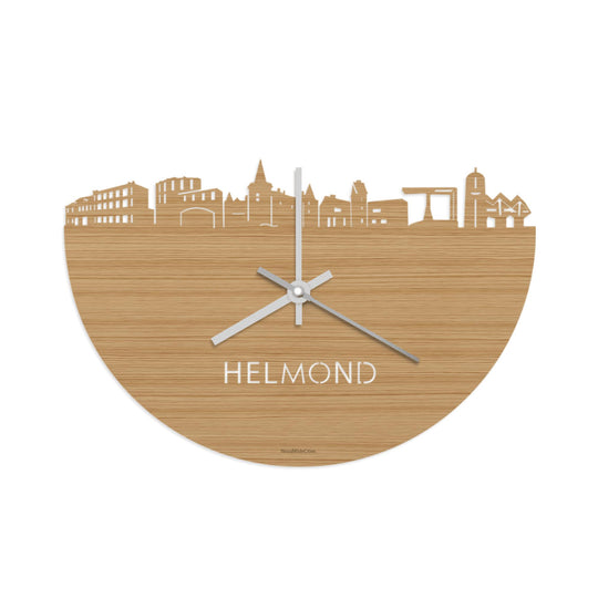 Skyline Klok Helmond Bamboe Bamboe  houten cadeau wanddecoratie relatiegeschenk van WoodWideCities