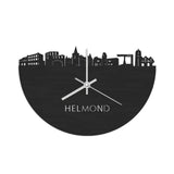 Skyline Klok Helmond Black Zwart  houten cadeau wanddecoratie relatiegeschenk van WoodWideCities
