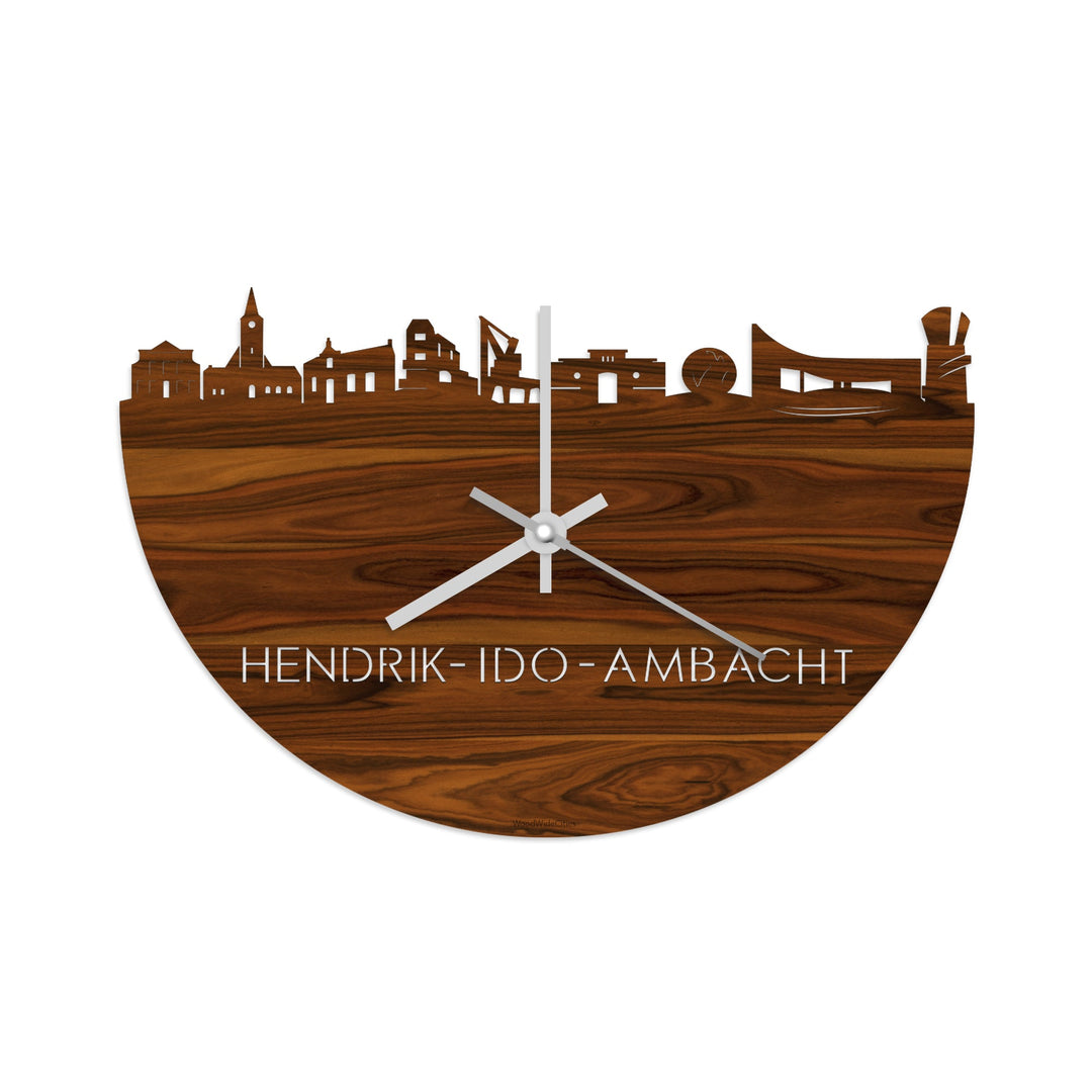 Skyline Klok Hendrik-Ido-Ambacht Palissander houten cadeau wanddecoratie relatiegeschenk van WoodWideCities